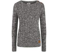 Oxmo OXPhia Femme Pull Pull en Grosse Maille à col Rond 100% Coton Regular Fit, Taille:XL, Couleur:Dark Grey (792890)
