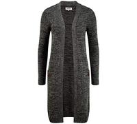 Oxmo OXPhiletta Femme Veste Longue en Tricot Cardigan en Maille épaisse Poches plaquées 100% Coton Regular Fit, Taille:S, Couleur:Black (799000)