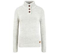 Oxmo OXPhilicita Femme Pull en Maille épaisse Troyer 100% Coton Regular Fit, Taille:XL, Couleur:Lig Grey M (798242)