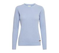 OXMO OXSarah Femme Pull en maille fine Pull à col rond Poignets côtelés 100% coton Regular Fit , Taille:XS, Couleur:Sky Blue (163922)