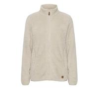 OXMO OXTelsa Femme Veste polaire Veste en sweat avec col montant Poches en biais Fermeture éclair Regular Fit, Taille:XL, Couleur:Oyster Gray (141107)