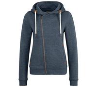 Oxmo OXVicky Zip-Hoodie Veste en Sweat Femme Veste à Capuche Hoodie avec Capuche Cordon de Serrage Fermeture éclair Poches en Biais Regular Fit, Taille:M, Couleur:INS BL Mel (7989915)