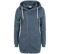 Oxmo OXVicky Zip-Hoodie Veste en Sweat Femme Veste à Capuche Hoodie avec Capuche Cordon de Serrage Fermeture éclair Poches en Biais Regular Fit, Taille:M, Couleur:INS BL Mel (7989915)