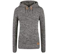 Oxmo Philla Femme Pull en Maille Pull à Capuche Pull en Maille épaisse avec Capuche 100% Coton Regular Fit, Taille:S, Couleur:Dark Grey (792890)