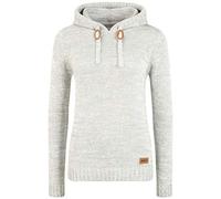 Oxmo Philla Femme Pull en Maille Pull à Capuche Pull en Maille épaisse avec Capuche 100% Coton Regular Fit, Taille:L, Couleur:Lig Grey M (798242)
