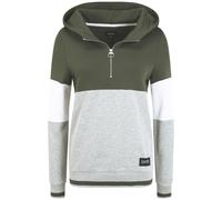 Oxmo Sweat-shirt 'Omara' gris / vert / blanc, Taille L