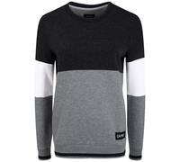 Oxmo Sweat-shirt 'Omaya' gris chiné / noir chiné / blanc, Taille L