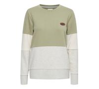 Oxmo Sweat-shirt 'Trine' olive / blanc, Taille XL