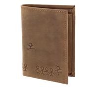 Oxmox Cuir Porte-Monnaie Leather RFID Protect Kombibörse Jumping Jack 2.0 Embossed Vintage Light Brown Brun