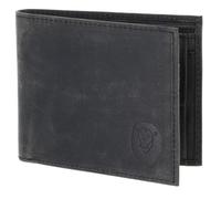 Oxmox Cuir Porte-Monnaie Leather RFID Protect Querscheinbörse Freedom Lion Embossed Vintage Black Noir
