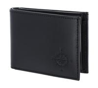 oxmox Leather Porte-monnaie Protection RFID Cuir véritable 11 cm bleu