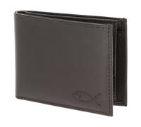 Oxmox Porte-monnaie Leather – protection RFID, cuir véritable, 11 cm – gris