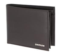 oxmox Leather Porte-monnaie Protection RFID Cuir véritable 12 cm brun