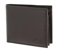 oxmox Leather Porte-monnaie Protection RFID Cuir véritable 10 cm gris