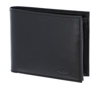 oxmox Leather Porte-monnaie Protection RFID Cuir véritable 12 cm gris
