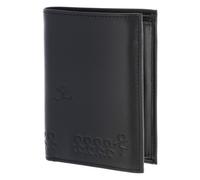 oxmox Leather Porte-monnaie Protection RFID Cuir véritable 13 cm bleu