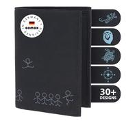 Oxmox Porte-Monnaie New Cryptan RFID Protect Kombibörse Jumping Jack 2.0 Print Grey Black Noir