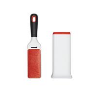 OXO Good Grips, Brosse anti-peluches pour vêtements FurLifter, Brosse auto-nettoyante anti-poil, 24 cm, Blanc, Orange