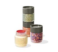 OXO 9113500 Lot de 4 shaker à épices en plastique Gris