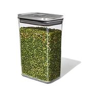 OXO Steel Boîte de conservation POP - Boîte de rangement alimentaire hermétique et empilable pour la cuisine - Finition in - Rectangle, hauteur moyenne 2,6 L