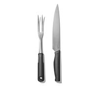 OXO Ensemble de 2 fourchettes et couteaux à poignée douce conçus pour découper et servir sans effort | Coupez, sécurisez, coupez et servez la viande rôtie