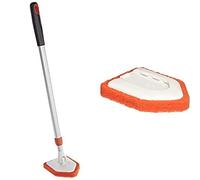 OXO Good Grips 12126100 INOXO.12126100ML, Gris Aluminium/Orange Tub & Tile Recharge de Scrubber Extensible Blanc/Rouge