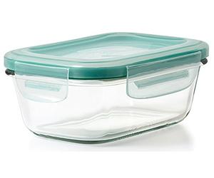 OXO Good Grips - Boîte de conservation Smart Seal -Petite boîte de rangement pour la cuisine - Rectangulaire - Verre - 0,4 L