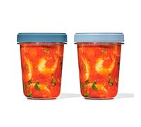 OXO Contenants hermétiques Twist & Stack 900 ml Pack de 2 – Empilable, Couvercles universels