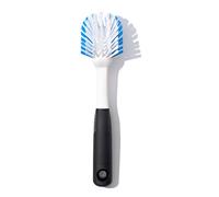 OXO Good Grips Brosse à Vaisselle avec grattoir intégré - Sécuritaire pour Les ustensiles antiadhésifs - Poignée Confortable antidérapante - Poils en Nylon Robustes - Compatible Lave-Vaisselle