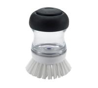 OXO Good Grips, Brosse à vaisselle ronde distributrice de savon, Brosse pour le nettoyage de la vaisselle en nylon, Blanc