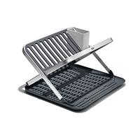 OXO Good Grips – Égouttoir à vaisselle OX13322800 pliable 2 étages aluminium gris