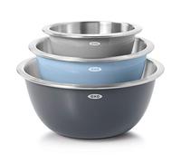 OXO Good Grips Lot de 3 bols mélangeurs en acier inoxydable Bleu/gris 4,7 l