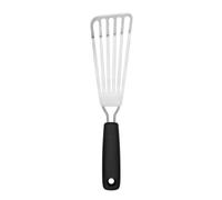 OXO Good Grips - Petite spatule à poisson - Spatule poissons et filets en inox pour la cuisine avec manche ergonomique et antidérapant - Inox, 30 cm avec manche confortable, noir