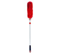 OXO Good Grips, Plumeau microfibres avec manche orientable télescopique, Ramasse-poussière pour la maison, Rouge
