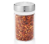 OXO Good Grips Saupoudreuse - Pot à épices en verre pour la cuisine - Distributeur à épices et sucre en verre et acier inoxydable - Transparent