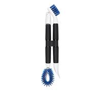 OXO Good Grips - Set de nettoyage vaisselle 4 en 1, Set de cuisine avec brosses de nettoyage en nylon et deux racloirs, Bleu
