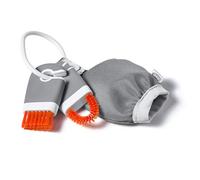 OXO Good Grips Kit de nettoyage pour appareils électroniques, Nettoyage d'ordinateur, 3 pièces, chiffon microfibre et brosses multifonction, Gris, Orange, Taille unique