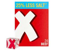 OXO Lot de 24 cubes de bouillon de bœuf à saveur réduite en sel, 142 g (1 pièce)