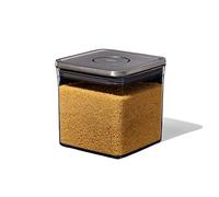 OXO Steel Boîte de conservation POP - Boîte de rangement alimentaire hermétique et empilable pour la cuisine - Finition in - Carré, grand format, hauteur basse 2,6 L