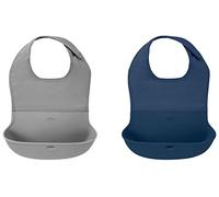 OXO Tot Lot de 2 bavoirs enroulables Gris/bleu marine