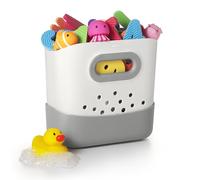 OXO Tot - Poubelle à jouets de bain debout - Grande ouverture - Organiseur de baignoire pour enfants - Panier à jouets pour salle de bain - Gris