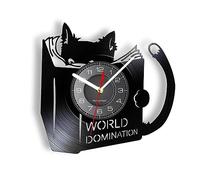 OXOAMP Horloge Murale 30 cm de Grands Chiffres, Modern, Rond, Noir.Livres de Lecture de Chat Pendule Murale Silencieuse pour la Maison Salon Chambre Bureau Café Bar Decor
