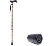 OXOLAMRIN Béquilles d'adultes, Béquilles en Alliage d'aluminium avec poignée érable, Bouton Poussoir réglable de 67 à 90cm, Multicolores(A)