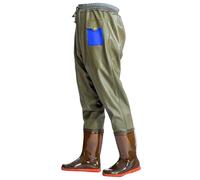 OXOLAMRIN Cuissardes, Cuissardes de pêche, Cuissardes imperméables en PVC for Hommes et Femmes, Vertes, Plusieurs Tailles, Semelles Oxford antidérapantes(8.5)