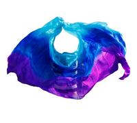 OXOLAMRIN Foulard de Danse Orientale en Soie, Voile de Soie de Danse du Ventre for Enfants Adultes, écharpe jetée à la Main, écharpe en Soie de Couleur dégradée(Sk012,400X114CM)