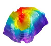 OXOLAMRIN Foulard de Danse Orientale en Soie, Voile de Soie de Danse du Ventre for Enfants Adultes, écharpe jetée à la Main, écharpe en Soie de Couleur dégradée(Sk024,400X114CM)