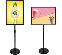 OXOLAMRIN Panneau de sol, présentoir pour affiche A4, Porte-affiches réglable sur pied, support for panneau, multicolore, plusieurs tailles(Black,A2)