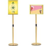 OXOLAMRIN Panneau de sol, présentoir pour affiche A4, Porte-affiches réglable sur pied, support for panneau, multicolore, plusieurs tailles(Golden,A4)