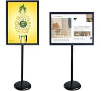 OXOLAMRIN Panneau de sol, présentoir pour affiche A4, Présentoir d'affiches réglable, support de panneau au sol, format A2/A3/A4, multicolore(Black,A2)