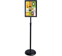 OXOLAMRIN Panneau de sol, présentoir pour affiche A4, Support de panneau de sol de plusieurs tailles, multicolore, hauteur réglable de 28 à 48 pouces(Black,A4)